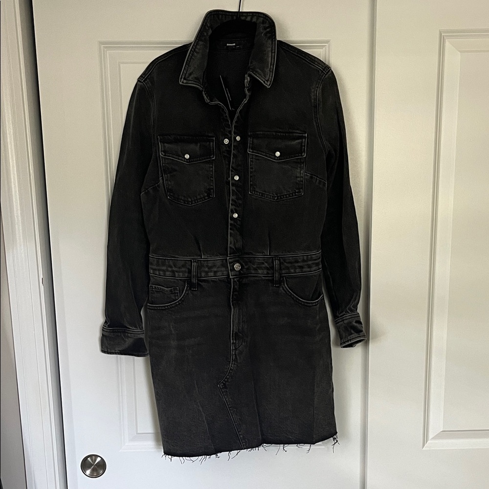 Express Black Denim Jacket Dress